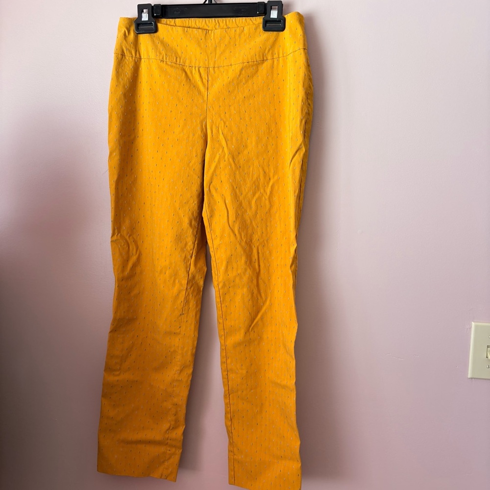 💙Zac & Rachel Mustard Pants with Subtle Pattern